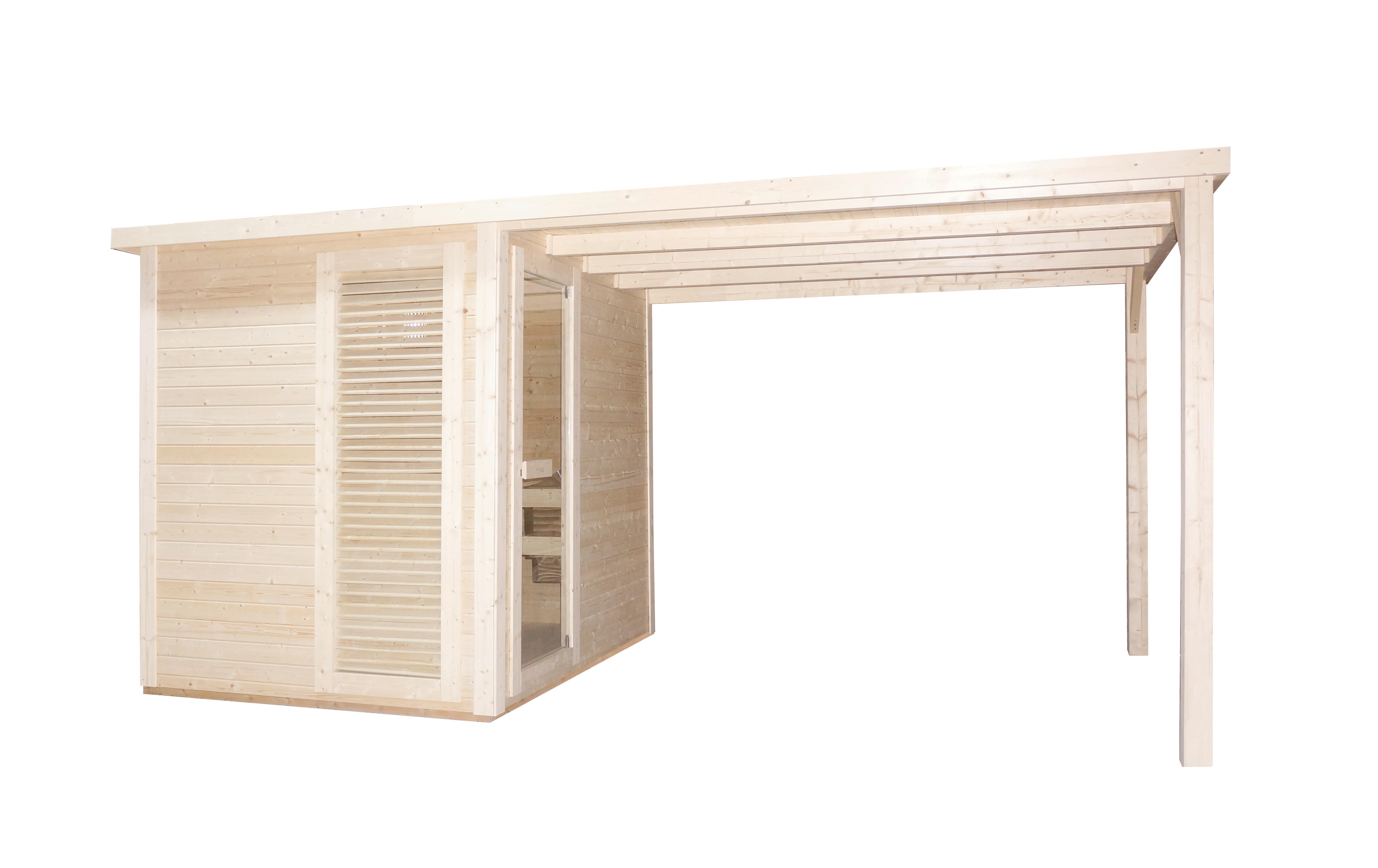 SAUNA für 4-5 Personen Rauma  - Naturfarben, KONVENTIONELL, Holz (460/230/219,5cm) - Sanotechnik