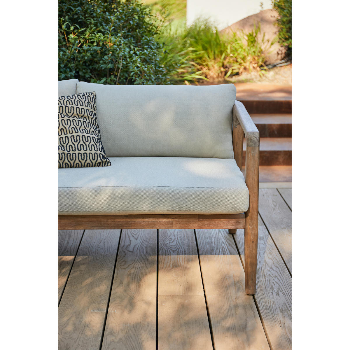 LOUNGEGARNITUR 227/227 cm Akazie vollmassiv  - Naturfarben, MODERN, Holz/Textil (227/227cm) - Livetastic