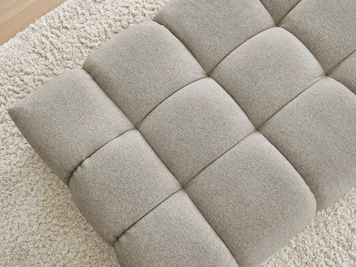 HOCKER EVEREST Flachgewebe Taupe  - Taupe/Schwarz, MODERN, Kunststoff/Textil (166/100/40cm)