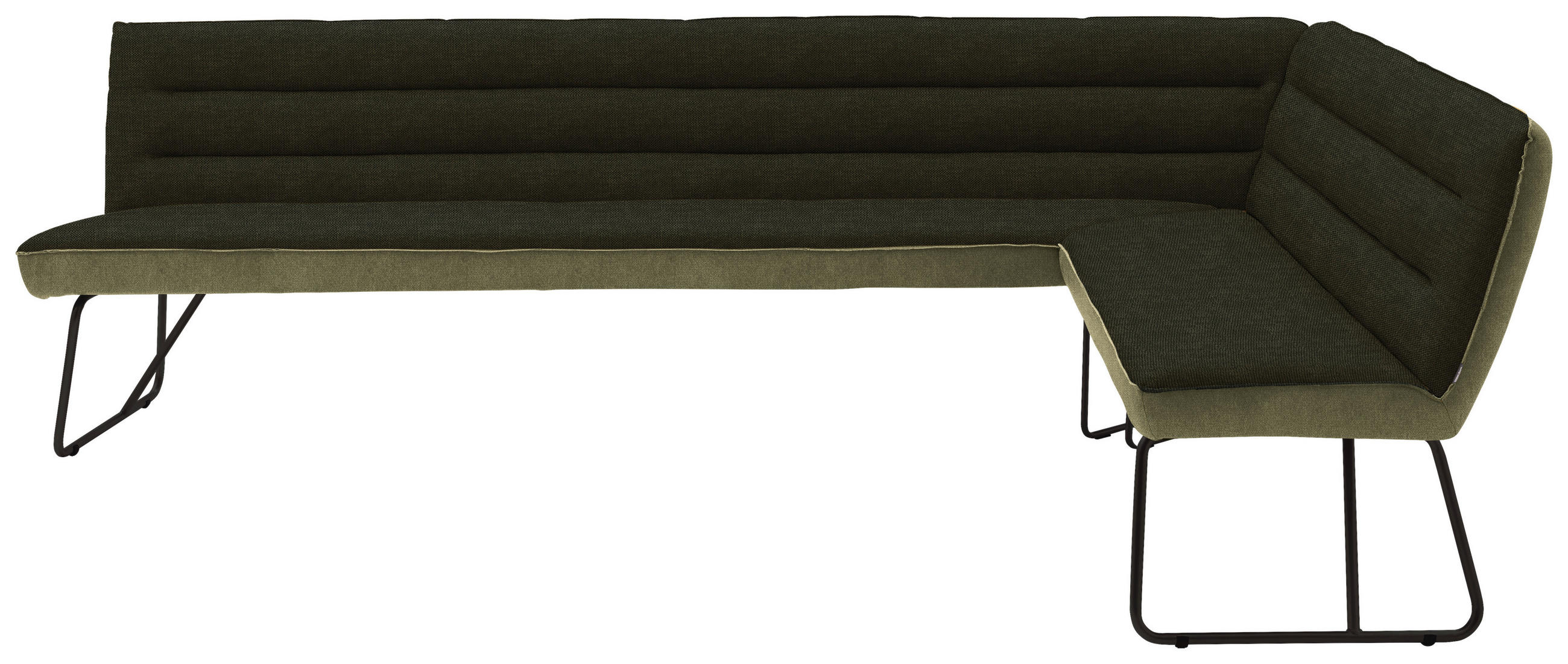 ECKBANK 284/184 cm Flachgewebe Grün, Schwarz   - Schwarz/Grün, Design, Textil/Metall (284/184cm) - Dieter Knoll