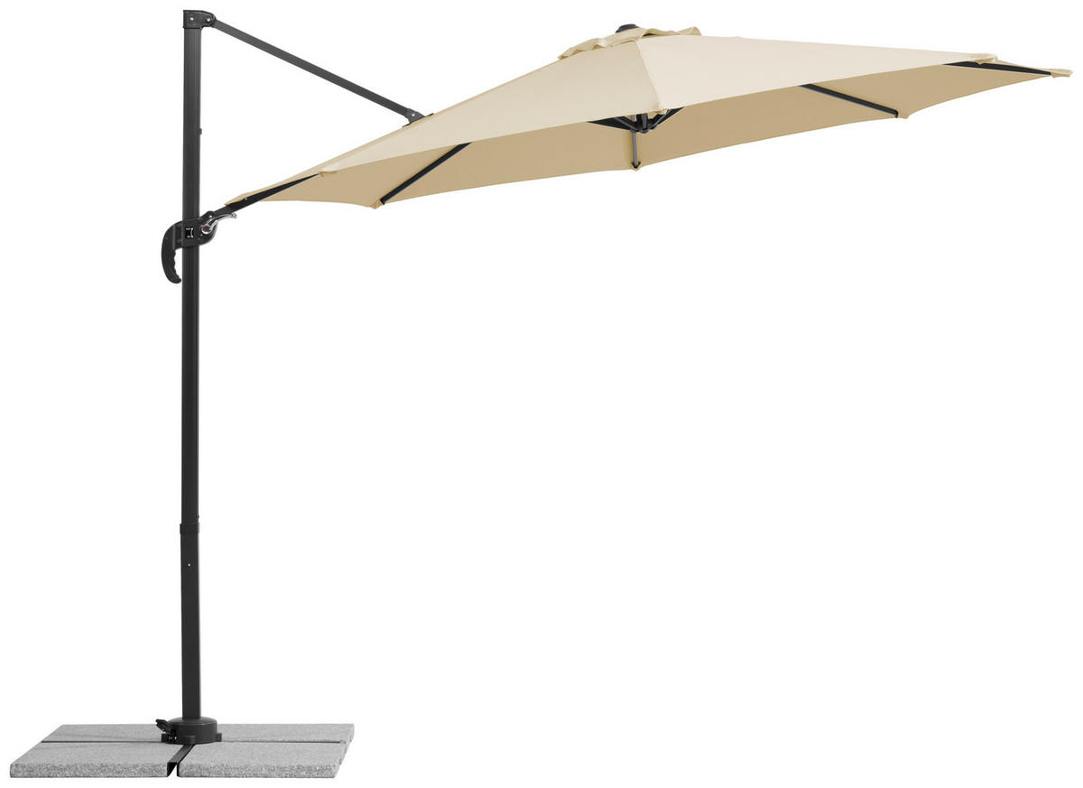 BOČNÍ SLUNEČNÍK 352/244/300 cm - přírodní barvy/antracitová, Basics, kov/textil (352/244/300cm)