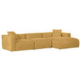 ECKSOFA  in Chenille Senfgelb  323/178 cm  - Senfgelb/Schwarz, MODERN, Kunststoff/Textil (323/178cm) - Carryhome