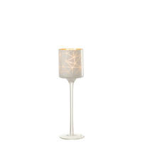 TEELICHTHALTER - Weiss/Goldfarben, Basics, Glas (7/7/25cm) - Ambia Home