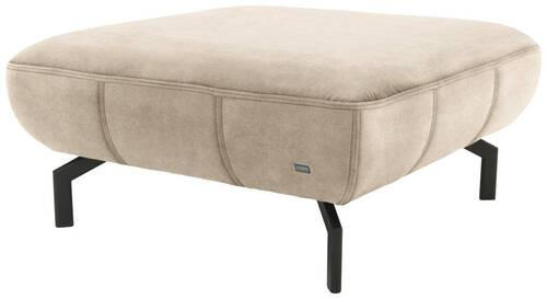 HOCKER Webstoff Beige  - Beige/Schwarz, Design, Textil/Metall (83/44/83cm) - LOOKS by W.Joop