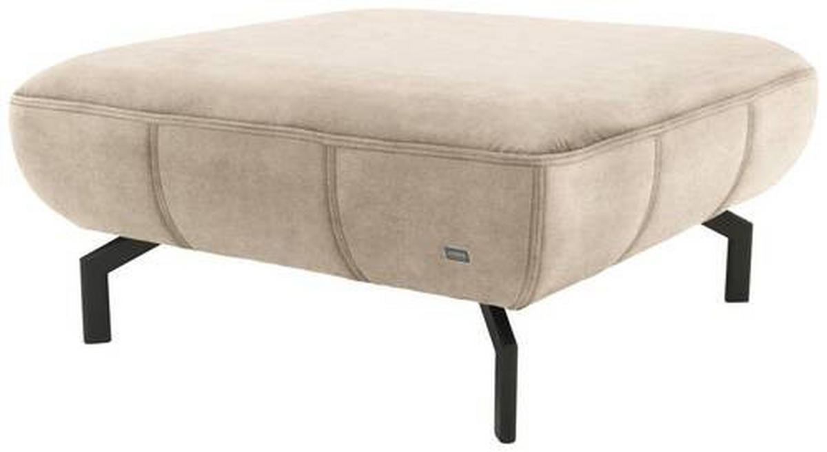 HOCKER in Textil Beige  - Beige/Schwarz, Design, Textil/Metall (83/44/83cm) - LOOKS by W.Joop