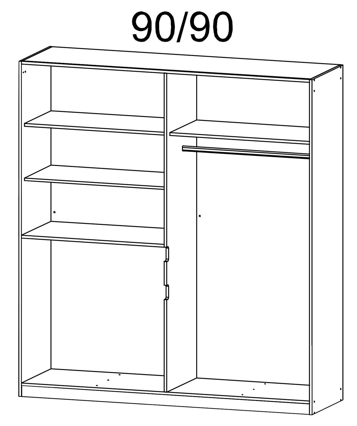 DREHTÜRENSCHRANK in Weiss  - Weiss, Design, Glas/Holzwerkstoff (181/197/54cm) - Rauch Möbel