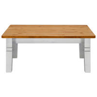 COUCHTISCH Kiefer massiv 120/78/46 cm rechteckig Bernsteinfarben, Weiß  - Bernsteinfarben/Weiß, ROMANTIK / LANDHAUS, Holz (120/78/46cm) - Boxxx