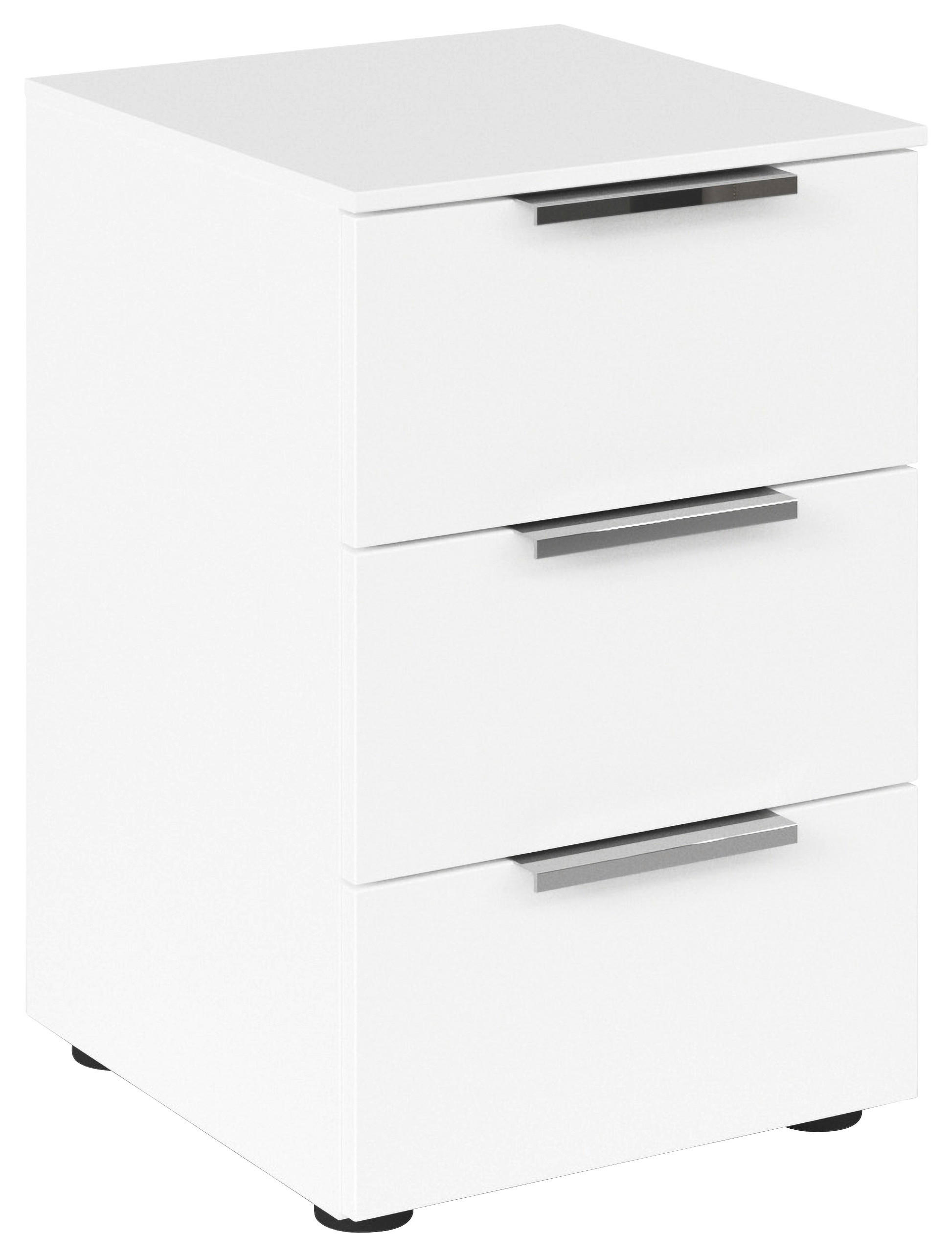 NACHTKÄSTCHEN 40/61/42 cm  in Weiß, Chromfarben  - Chromfarben/Schwarz, MODERN, Holzwerkstoff/Kunststoff (40/61/42cm) - Rauch Möbel