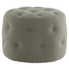 POUF in Greige Textil Greige  - Greige, Design, Textil (55/44/55cm) - Livetastic