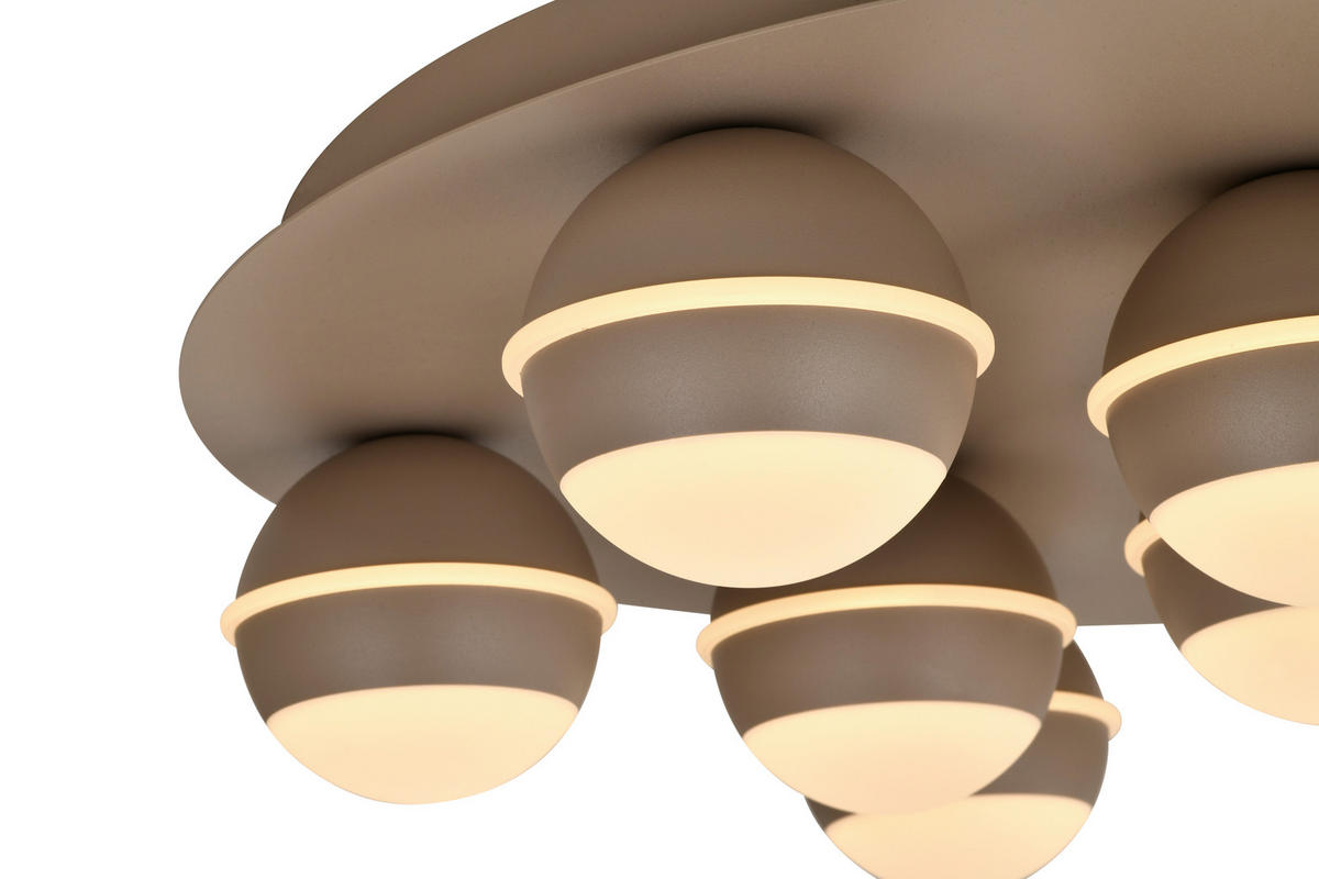 LED-DECKENLEUCHTE Biarritz 60/60/14 cm  - Sandfarben, Design, Kunststoff/Metall (60/60/14cm)