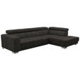 ECKSOFA  in Chenille Braun  301/207 cm  - Chromfarben/Braun, Design, Textil (301/207cm) - Xora