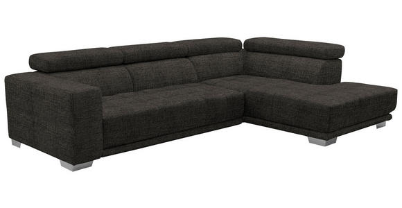 ECKSOFA  in Chenille Braun  301/207 cm  - Chromfarben/Braun, Design, Textil (301/207cm) - Xora