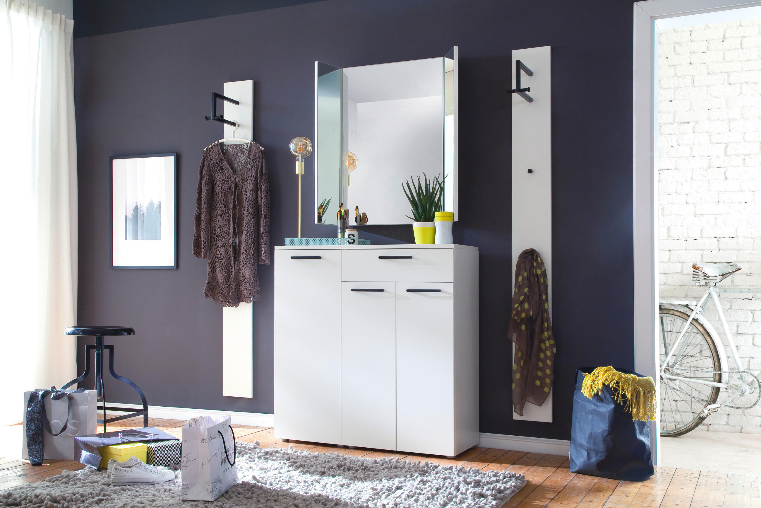 GARDEROBE 4-teilig  in 160/200/38 cm  - Weiss, Konventionell, Holzwerkstoff (160/200/38cm) - Moderano