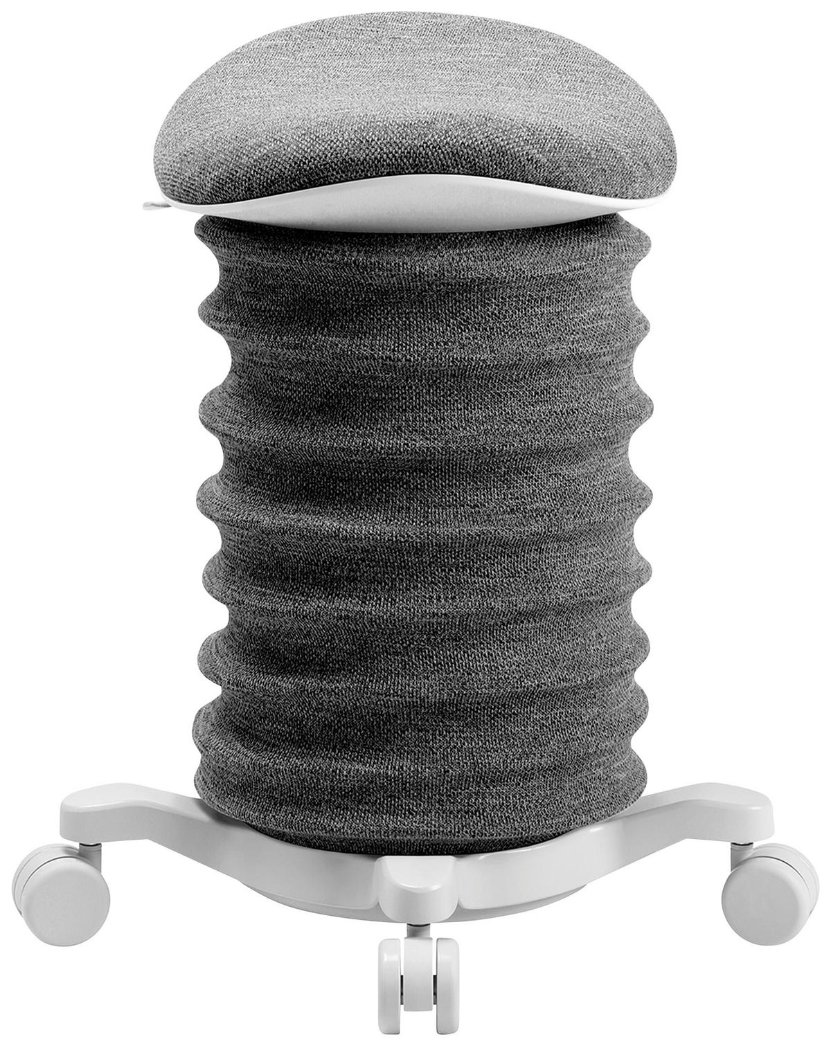 BÜROHOCKER Weiß, Schieferfarben  - Schieferfarben/Weiß, Design, Kunststoff/Textil (37,5/58-70/36cm) - Topstar