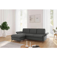 ECKSOFA Flachgewebe Dunkelgrau  - Dunkelgrau/Schwarz, Konventionell, Textil/Metall (164/251cm) - Sit & More