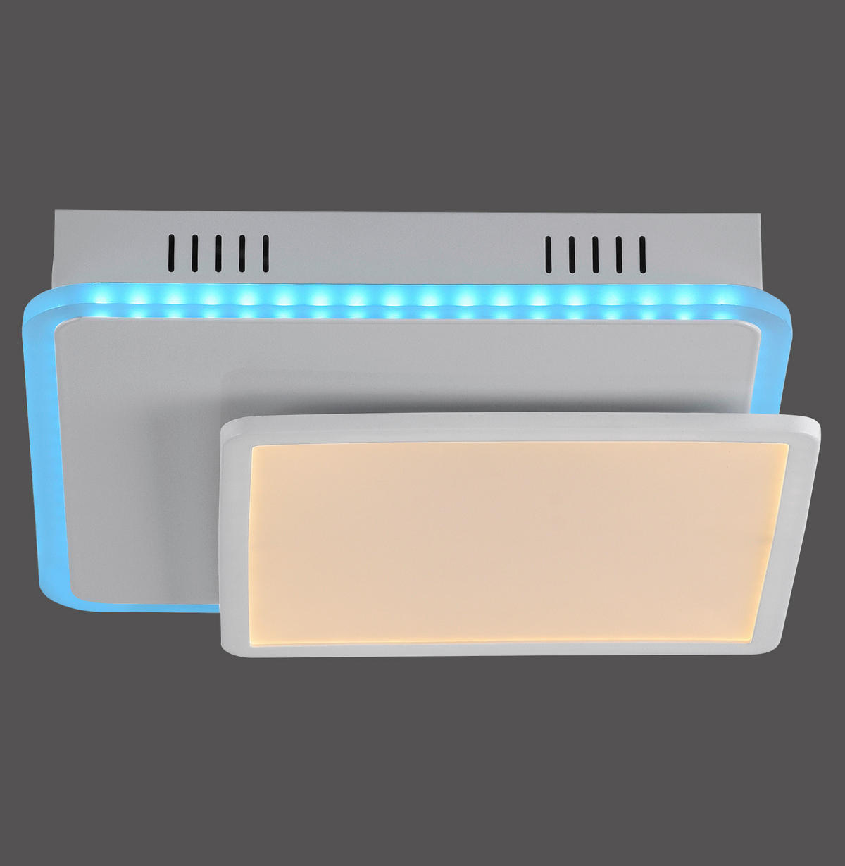 LED-Deckenleuchte 45,3/45,3/7,5 cm   - Weiß, Design, Kunststoff/Metall (45,3/45,3/7,5cm) - Globo