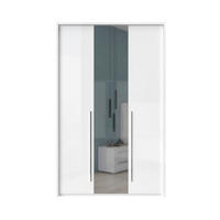 ORMAR SA KLASIČNIM VRATIMA bela, bela visoki sjaj  142/226/60 cm  - bela visoki sjaj/bela, Dizajnerski, metal/pločasti materijal (142/226/60cm)