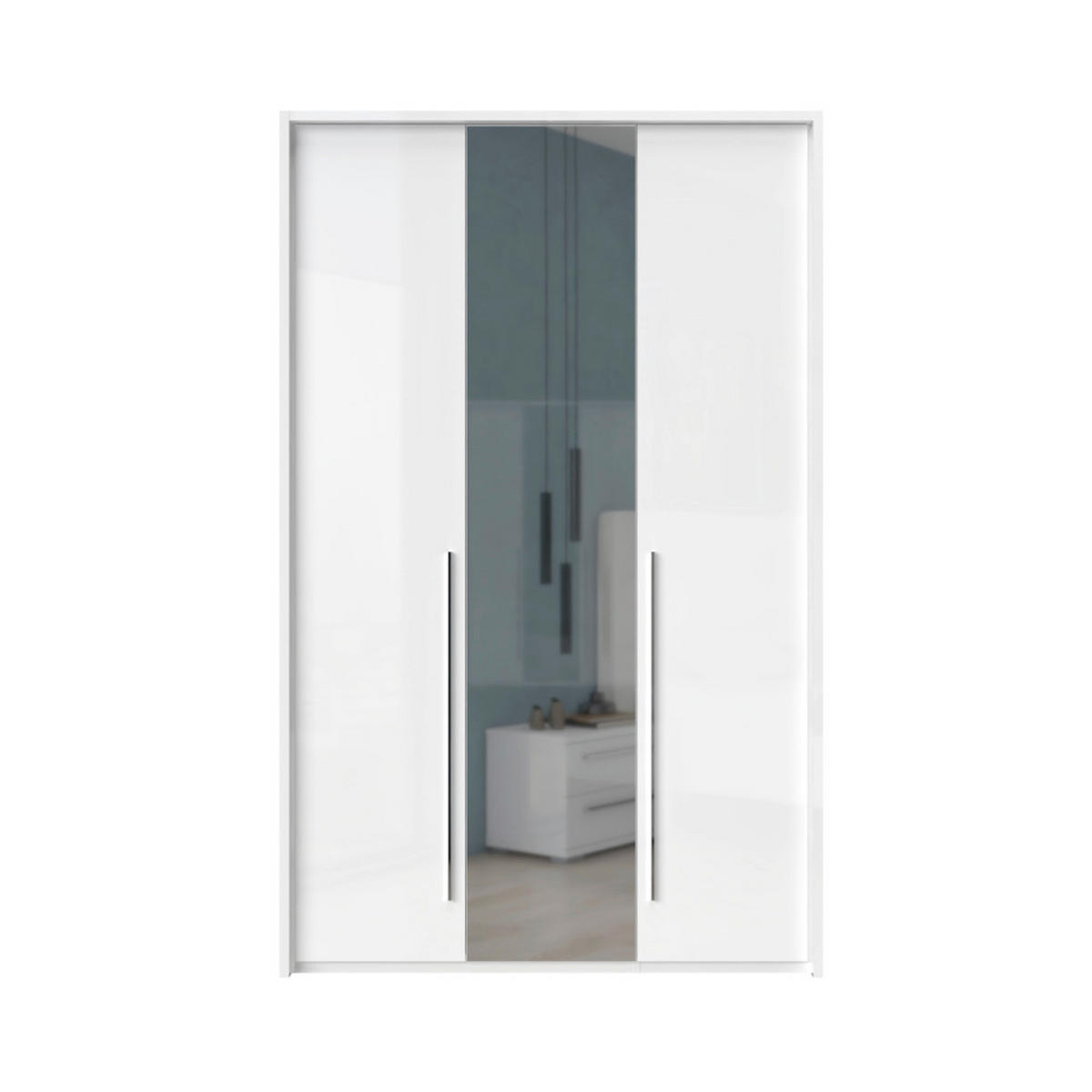 ORMAR SA KLASIČNIM VRATIMA bela, bela visoki sjaj  142/226/60 cm  - bela visoki sjaj/bela, Dizajnerski, metal/pločasti materijal (142/226/60cm)