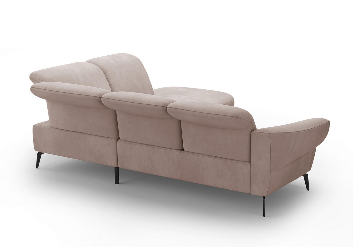 ECKSOFA in Flachgewebe Greige  - Greige/Schwarz, Modern, Textil/Metall (302/270cm) - Sit & More