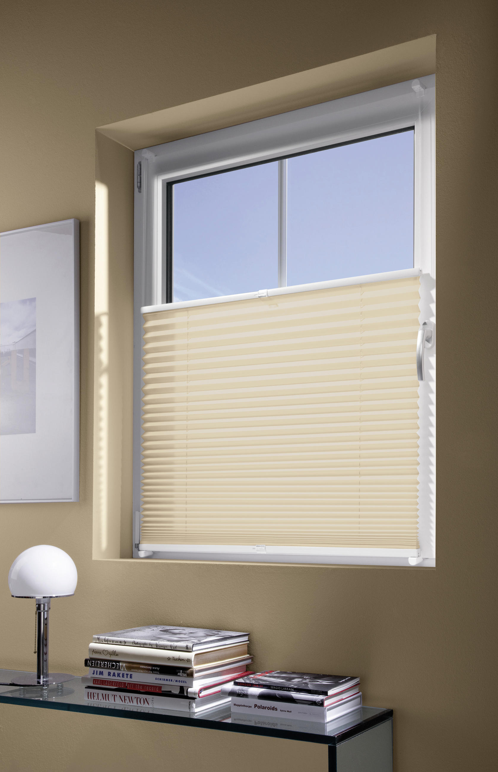 PLISSEE  halbtransparent  80/130 cm    - Sandfarben, Basics, Textil (80/130cm)