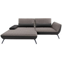 ECKSOFA in Webstoff Graubraun  191/273 cm  - Graubraun/Schwarz, KONVENTIONELL, Textil/Metall (191/273cm) - Carryhome