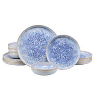 TAFELSERVICE Blau, Weiß Uno 12-teilig 4 Personen  - Blau/Weiß, Basics, Keramik - Creatable