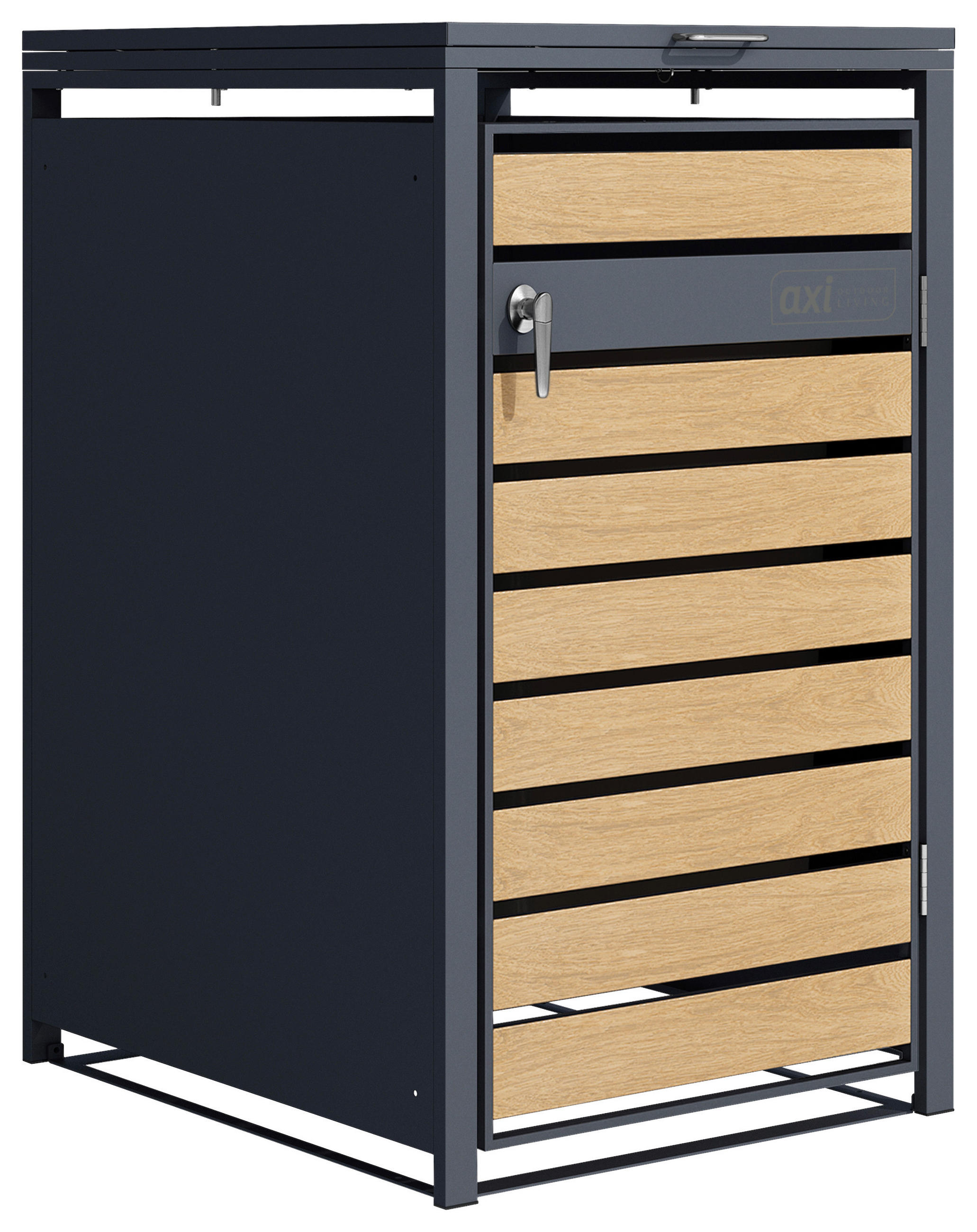 MÜLLTONNENBOX - Anthrazit/Braun, KONVENTIONELL, Metall (68/116/68cm) - Ambia Garden