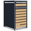 MÜLLTONNENBOX 68/116/68 cm  - Anthrazit/Braun, Konventionell, Metall (68/116/68cm)