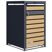 MÜLLTONNENBOX - Anthrazit/Braun, KONVENTIONELL, Metall (68/116/68cm) - Ambia Garden