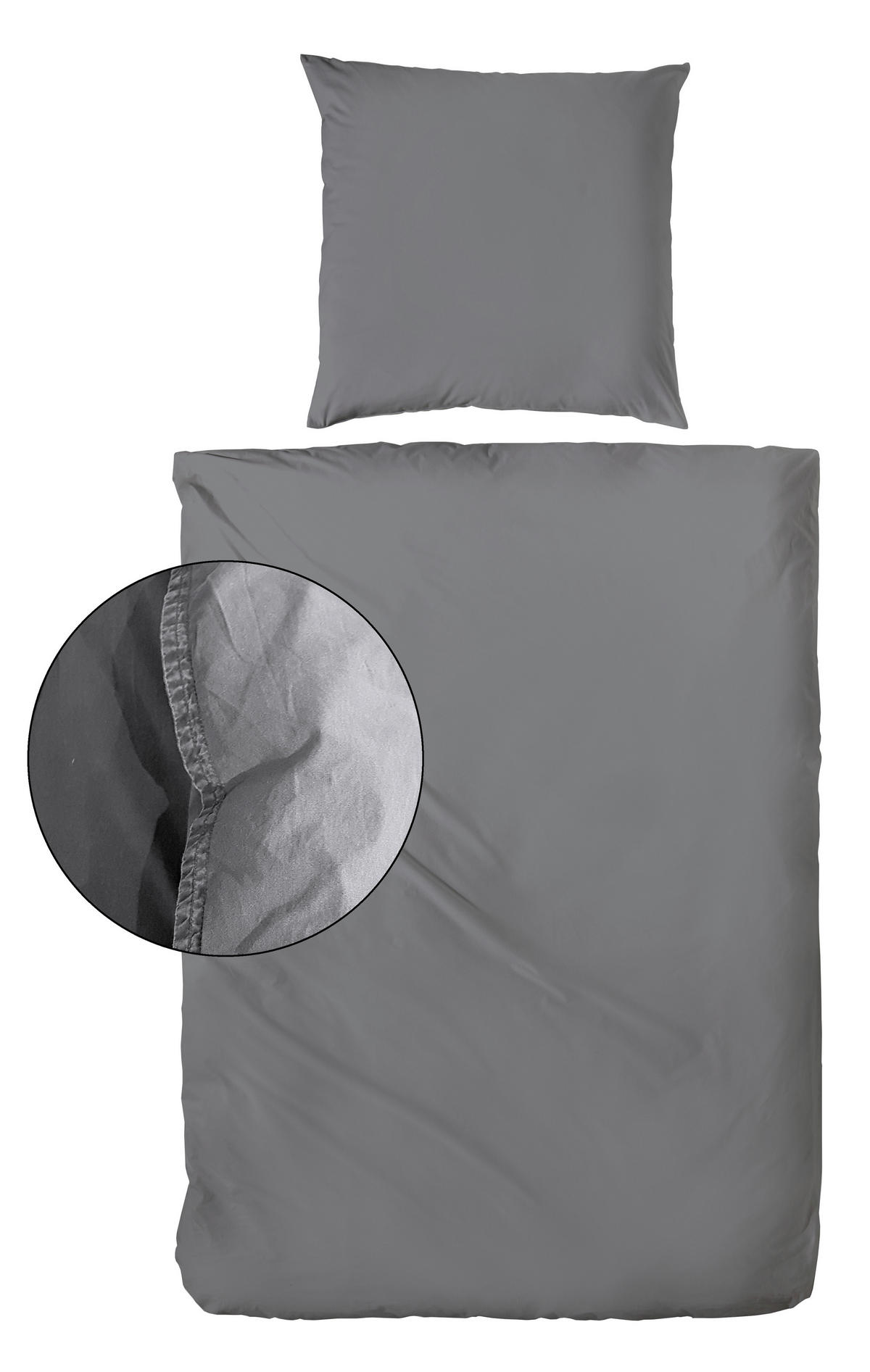 BETTWÄSCHE Renforcé 200/200 cm  - Anthrazit, Basics, Textil (200/200cm)