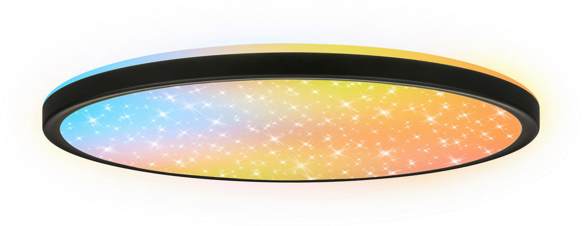 LED-DECKENLEUCHTE Aura Glow 37,5/4,5 cm   - Schwarz, KONVENTIONELL, Kunststoff (37,5/4,5cm) - Briloner