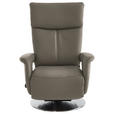 RELAXSESSEL in Leder Graubraun  - Edelstahlfarben/Graubraun, Design, Leder/Metall (78/112/85cm) - Cantus