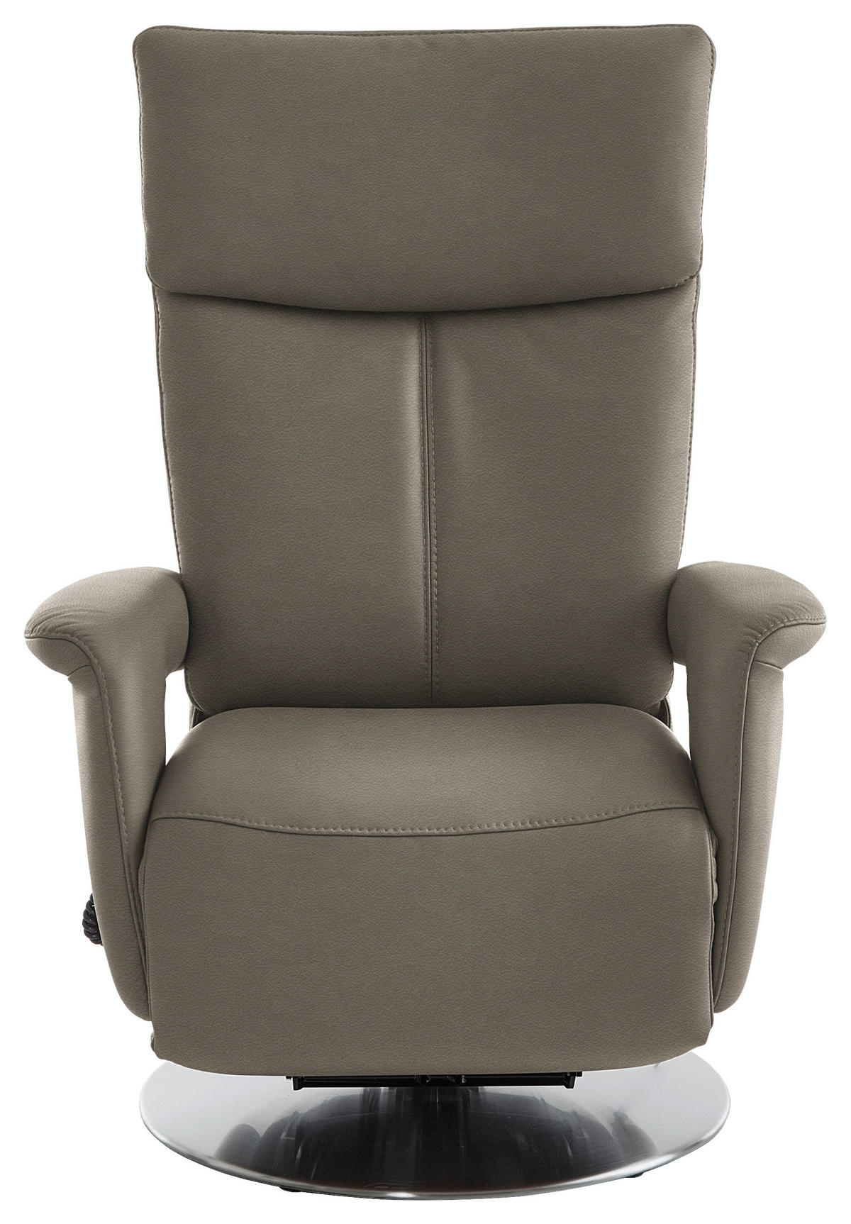 RELAXSESSEL in Leder Graubraun  - Edelstahlfarben/Graubraun, Design, Leder/Metall (78/112/85cm) - Cantus