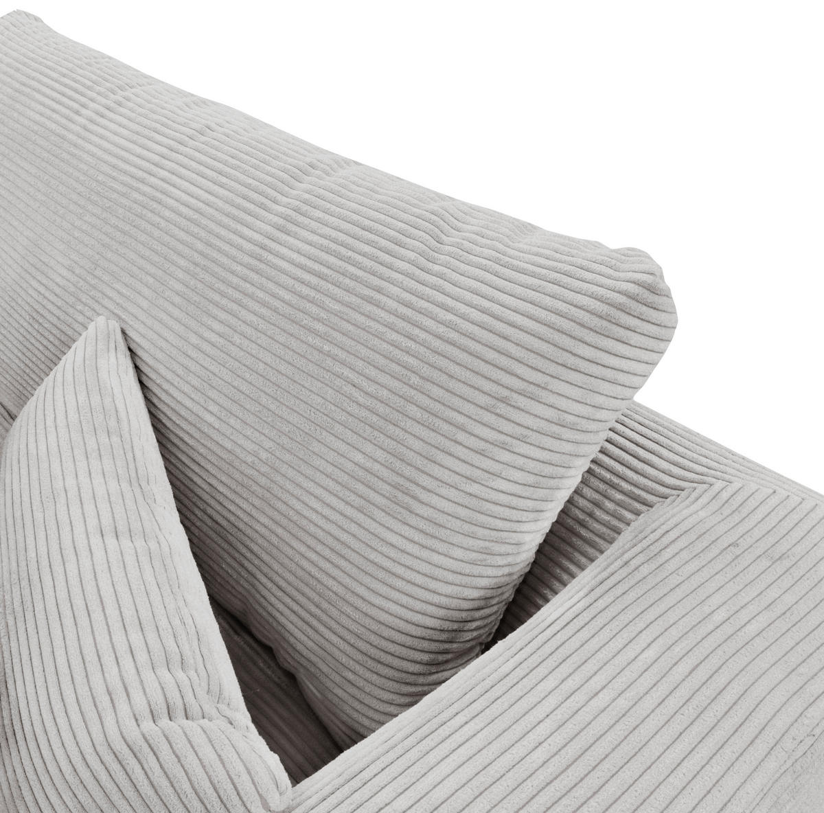 ECKSOFA in Cord Hellgrau  - Hellgrau/Schwarz, Design, Textil/Metall (313/172cm) - Livetastic