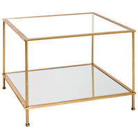 BEISTELLTISCH in Metall, Glas 60/60/45 cm  - Goldfarben, Basics, Glas/Metall (60/60/45cm)