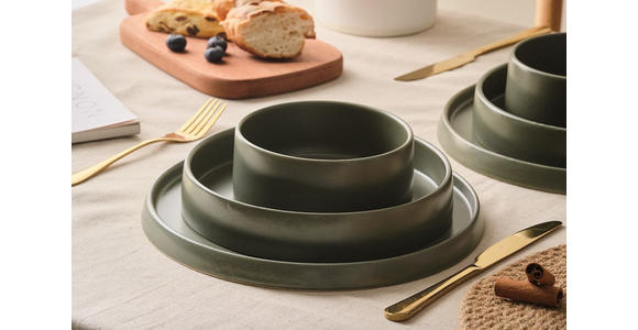 KOMBISERVICE Grün Kyoto 12-teilig 4 Personen  - Grün, Trend, Keramik - Novel