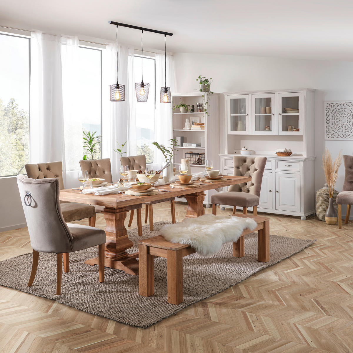 STOL stål sammet  - taupe/naturfärgad, Lifestyle, metall/trä (55/97/64cm) - Hom`in