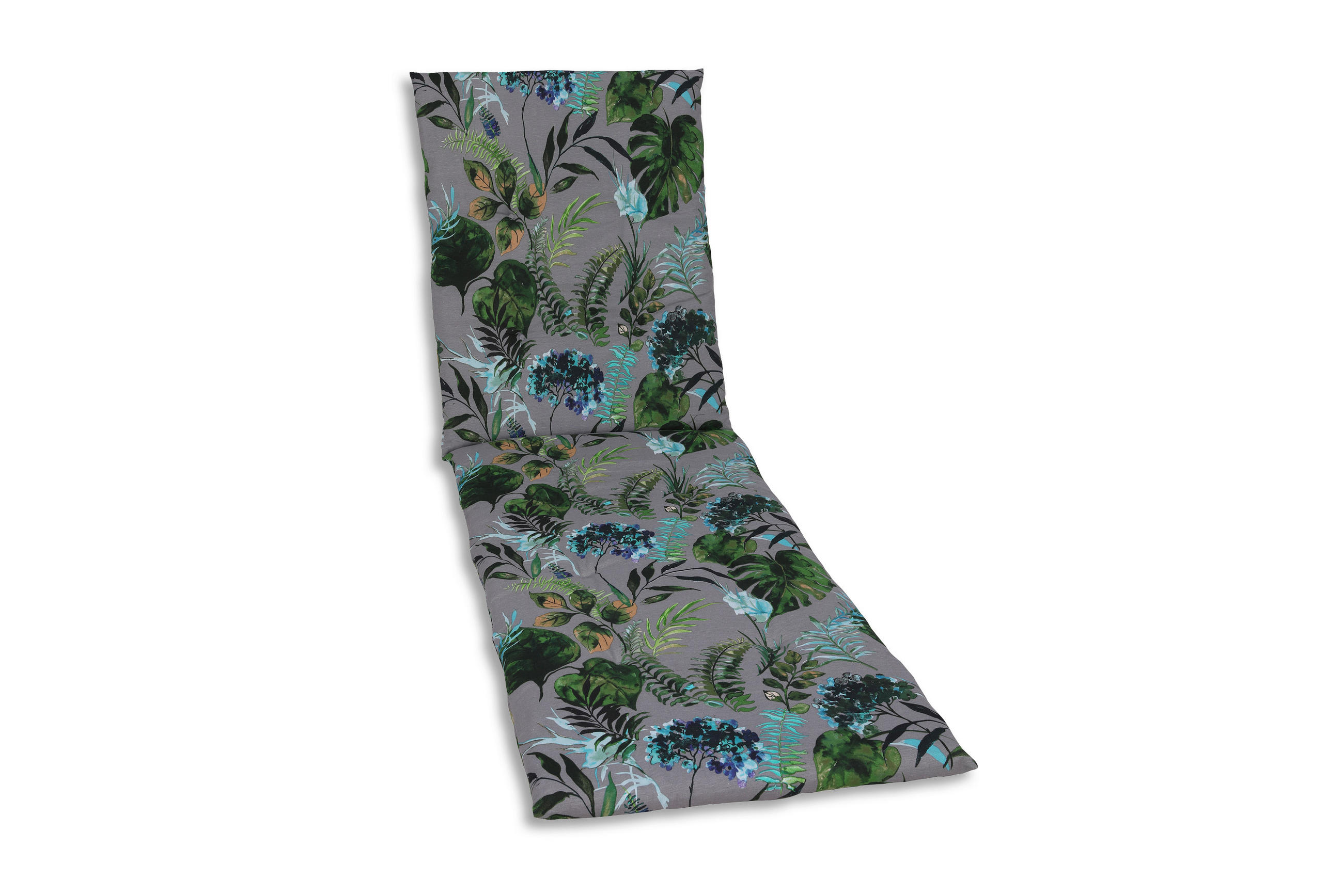 NAPOZÓÁGYPÁRNA antracit, zöld levelek  - antracit/zöld, Konventionell, textil (58/5/188cm)