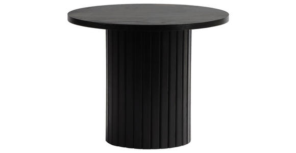 BEISTELLTISCH 50/50/40 cm Eiche furniert Schwarz rund - Schwarz, Design, Holz/Holzwerkstoff (50/50/40cm) - Xora