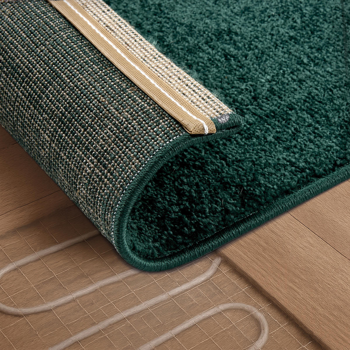 WEBTEPPICH 200/280 cm Sam Dunkelgrün rechteckig  - Dunkelgrün, Basics, Kunststoff (200/280cm) - Astra