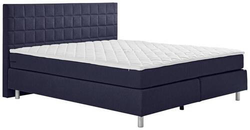 BOXSPRINGBETT 180/200 cm  in Dunkelblau  - Alufarben/Dunkelblau, KONVENTIONELL, Textil/Metall (180/200cm) - Carryhome