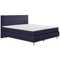BOXSPRINGBETT 180/200 cm  in Dunkelblau  - Alufarben/Dunkelblau, Konventionell, Textil/Metall (180/200cm) - Carryhome