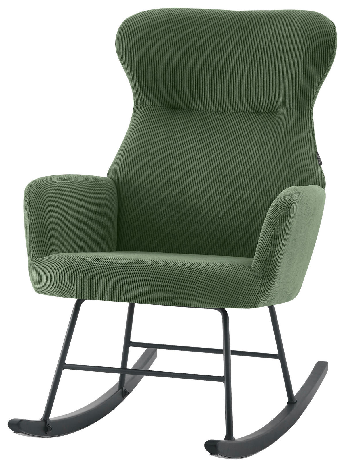 SCHAUKELSESSEL in Cord Grün  - Schwarz/Grün, Design, Holz/Textil (65/97/94cm) - Ti'me