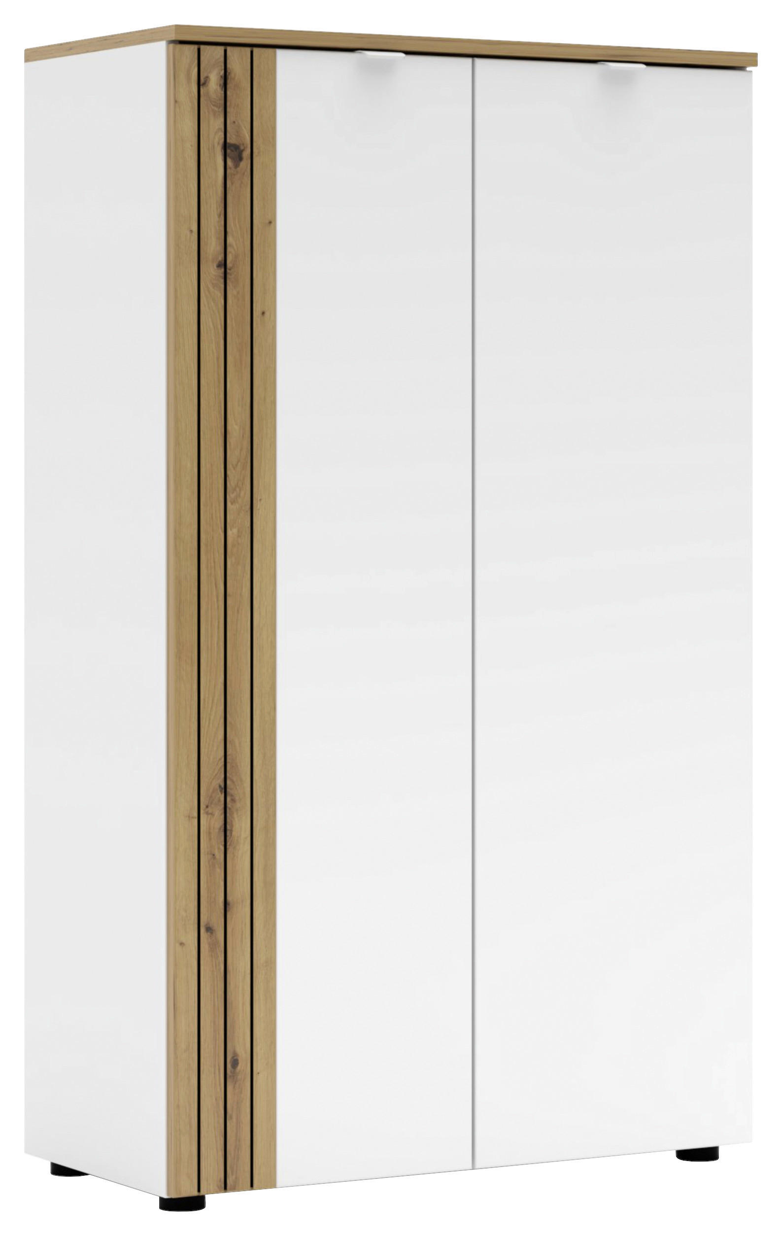 Voleo Kommode Weiß, Eiche Artisan 75x127x38 cm