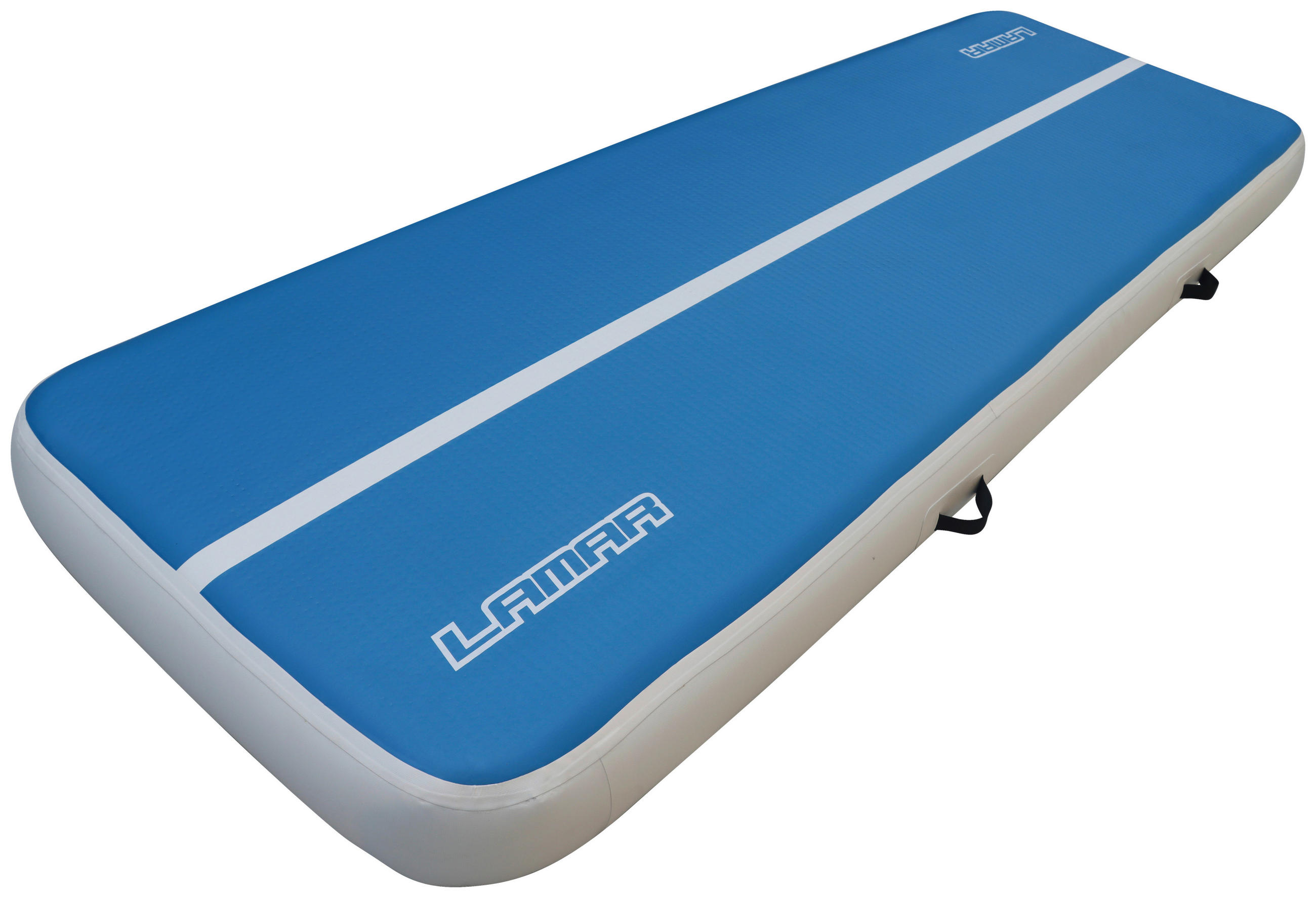 GYMNASTIKMATTE, aufblasbar 300/100/20 cm  - Blau/Weiß, Basics, Kunststoff (300/100/20cm)