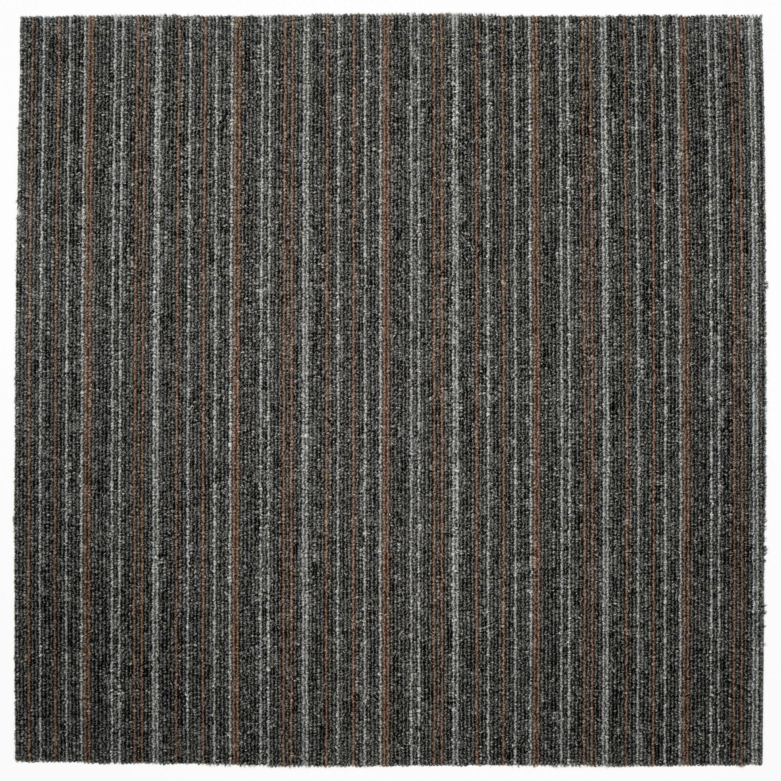 XXXLutz Teppichfliese Astra Stripe 594 Braun, Grau 50x50 cm