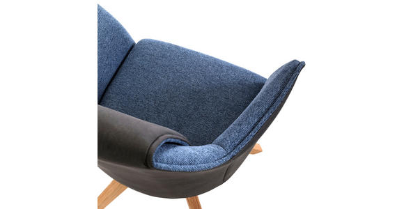 ARMLEHNSTUHL in Flachgewebe - Blau/Eichefarben, Design, Holz/Textil (62/84/56cm) - Landscape