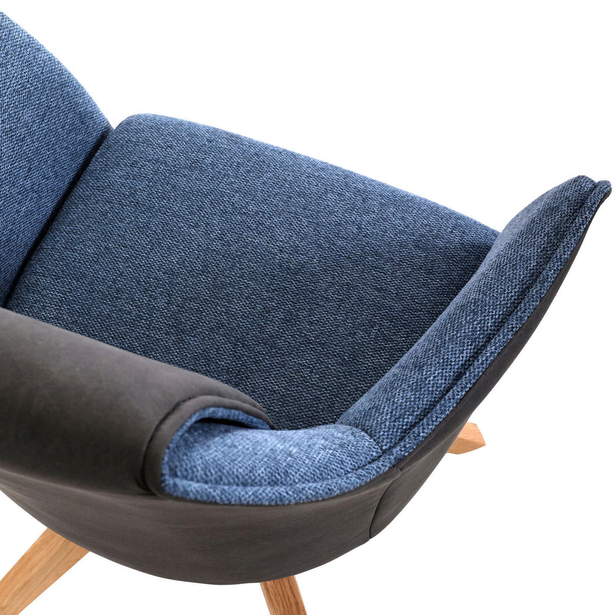 ŽIDLE S PODRUČKAMI, plochá tkanina, antracitová, modrá, barvy dubu - modrá/barvy dubu, Design, dřevo/textil (62/84/56cm) - Landscape