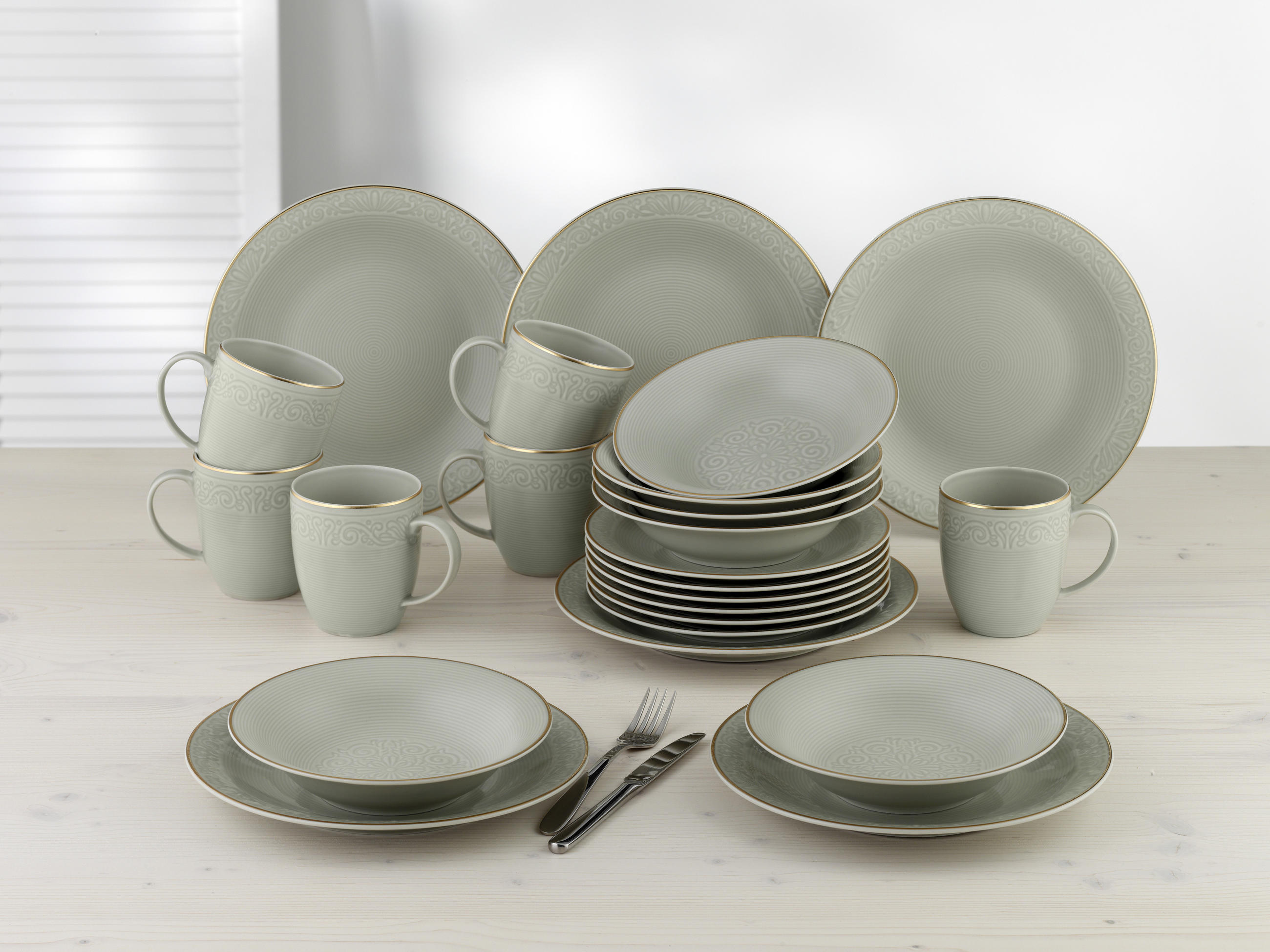 KOMBINIRANI SERVIS Imperial porcelan - zlate barve/bež, Basics, keramika - Van Well