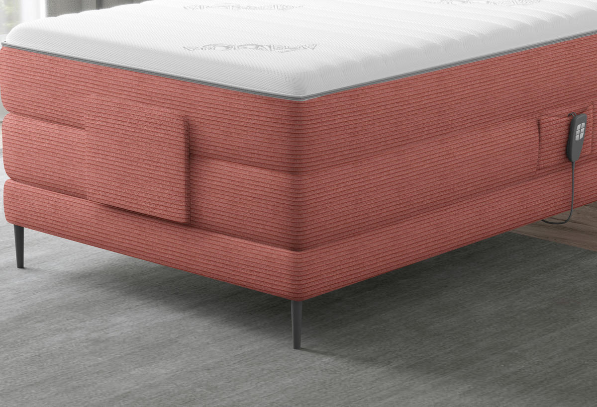 BOXSPRINGBETT 100/200 cm  in Rosa  - Schwarz/Rosa, Natur, Textil/Metall (100/200cm) - Esposa